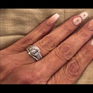 White gold Wedding band and engagement ring